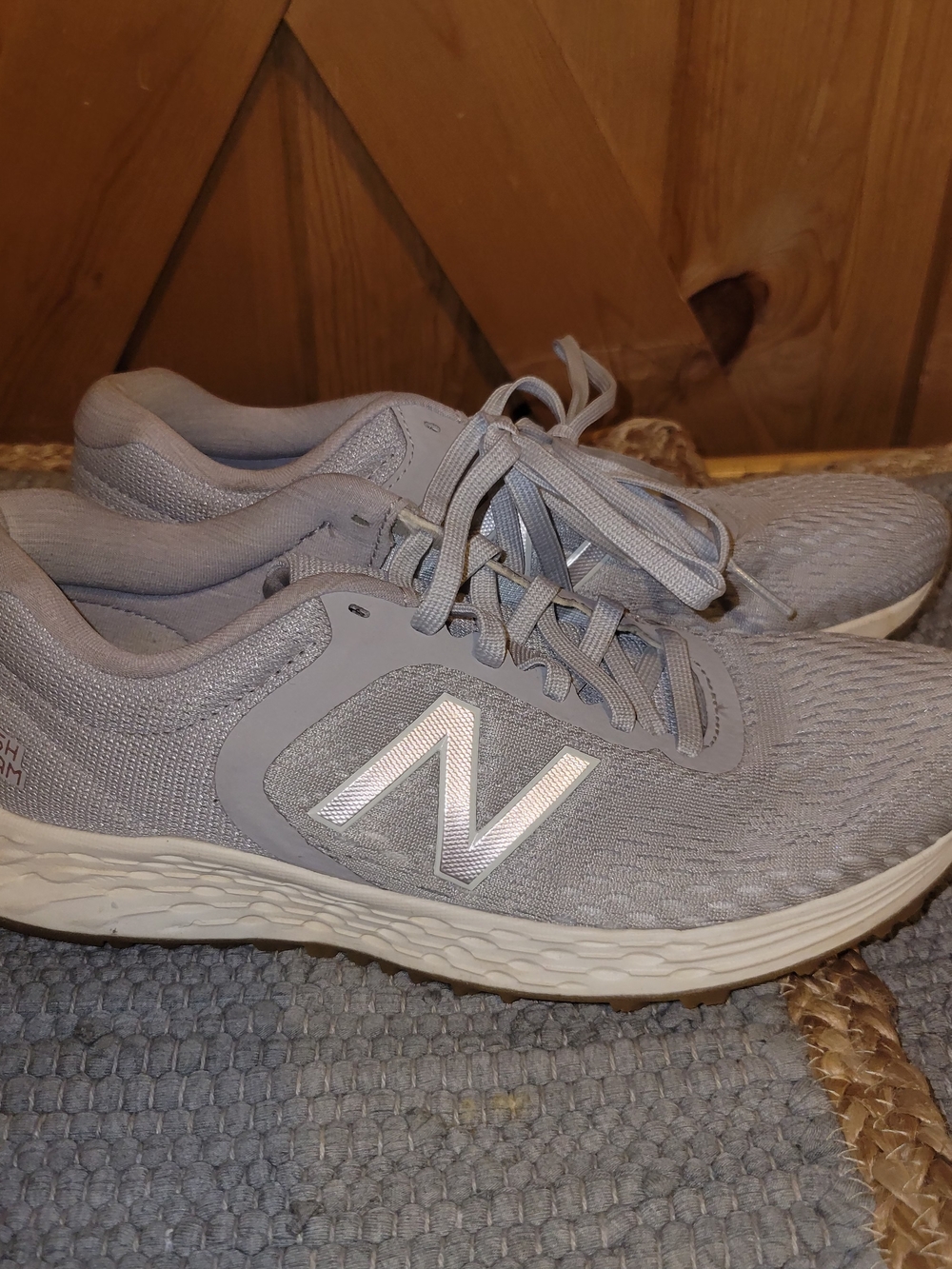 New Balance Women's Light Gray/lavender Athletic Running Sneakers